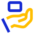 Icono de mano sosteniendo una tarjeta